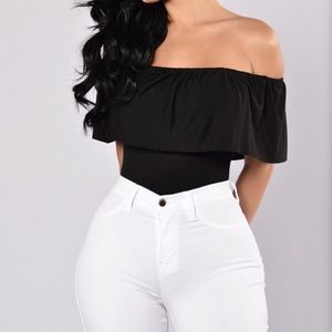 Fashion Nova off the shoulder bodysuit